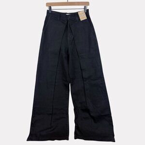 Madewell Extra Wide Leg Trouser Jeans Womens 26 Black High Waist Full Length